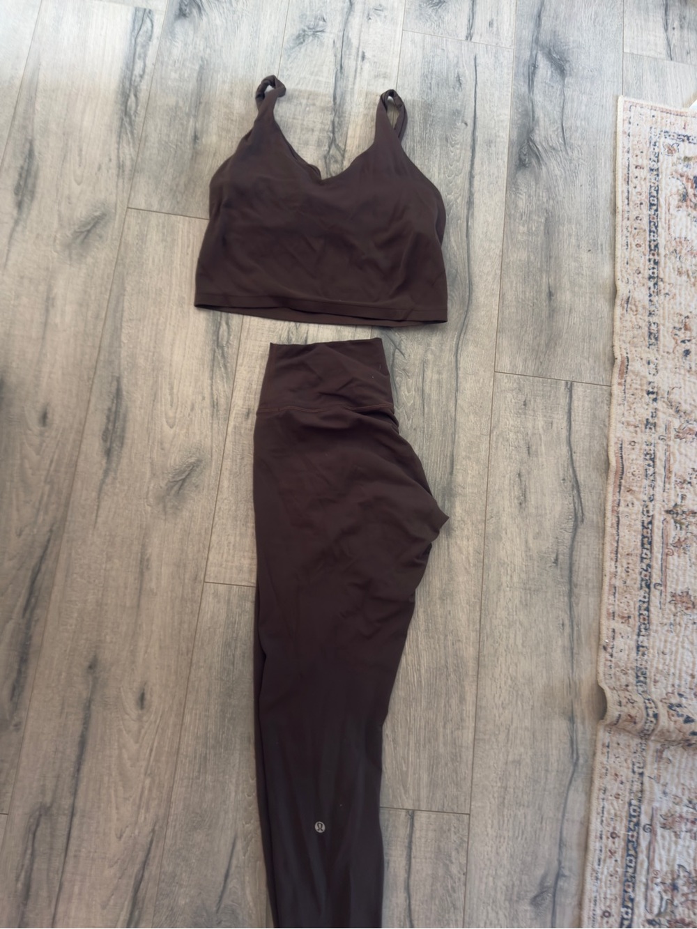 lululemon athletica Brown High-Rise Leggings & Bralette Set